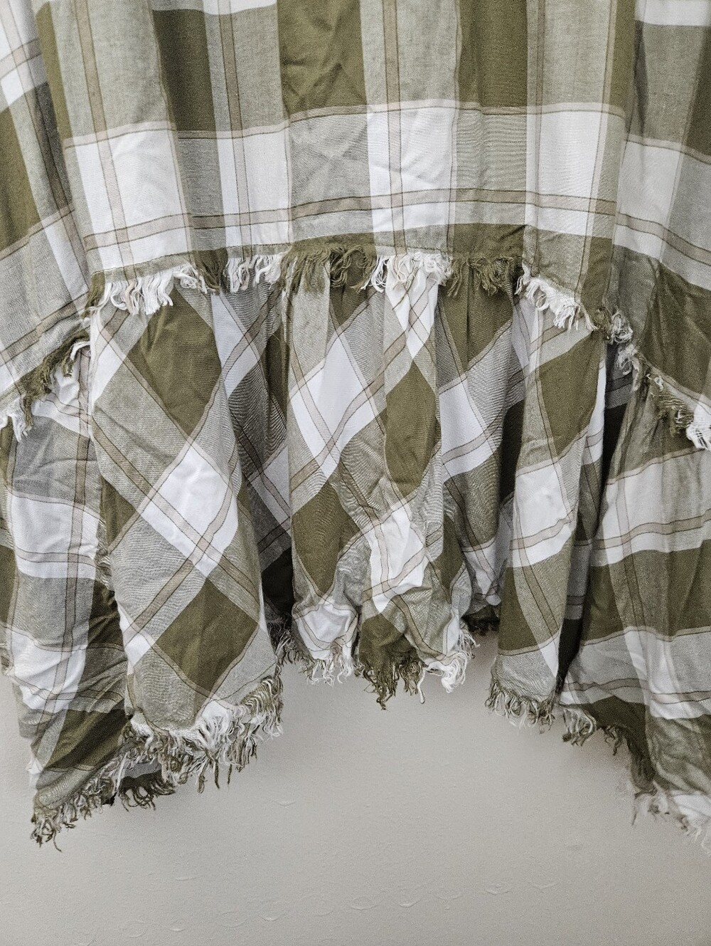 Cato Olive Green Plaid Tiered Maxi Skirt - Casual Boho Style - Picture 9 of 13